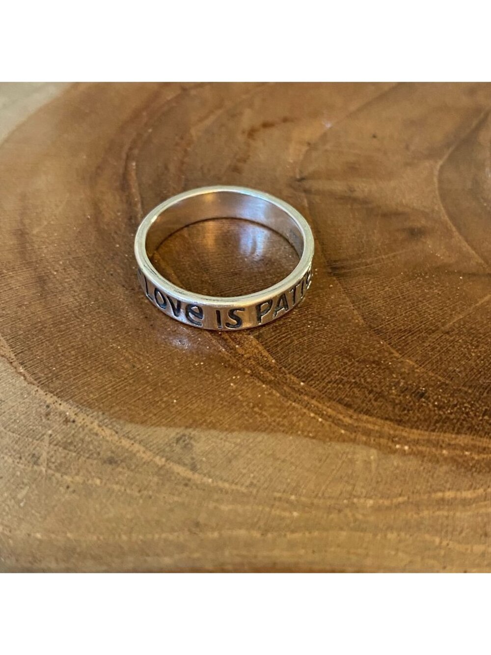 RETIRED James Avery “Love Is Patient, Love Is Kind” Ring, Size 8.5, Sterling Sil